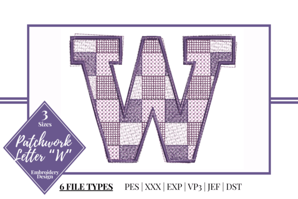 Patchwork Letter W: A Seasonal Embroidery Gem